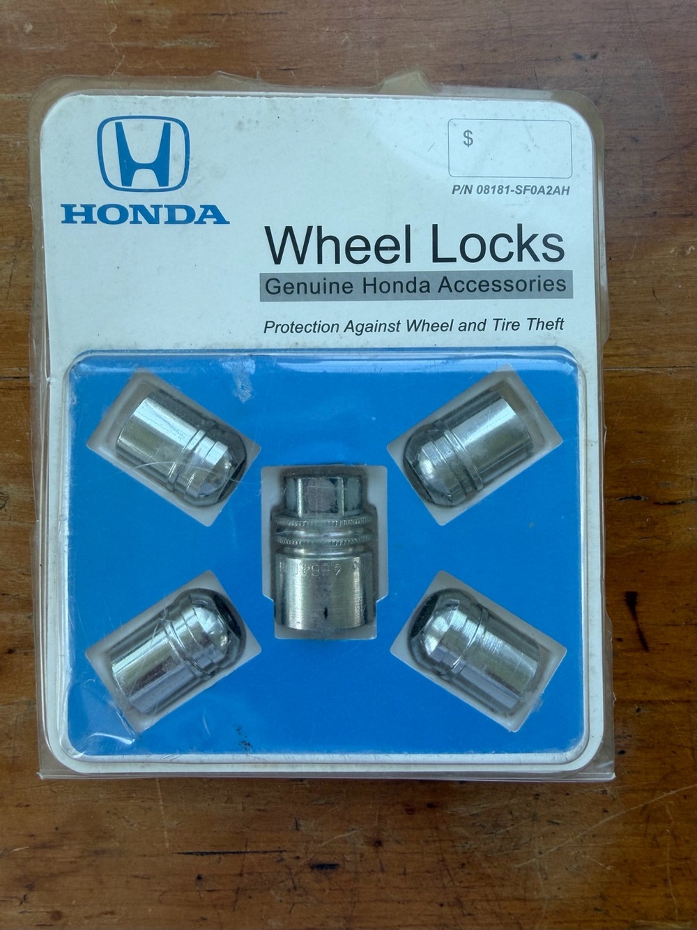 Genuine Honda Wheel Locks Set of 4 with Key 08181-SF0A2AH